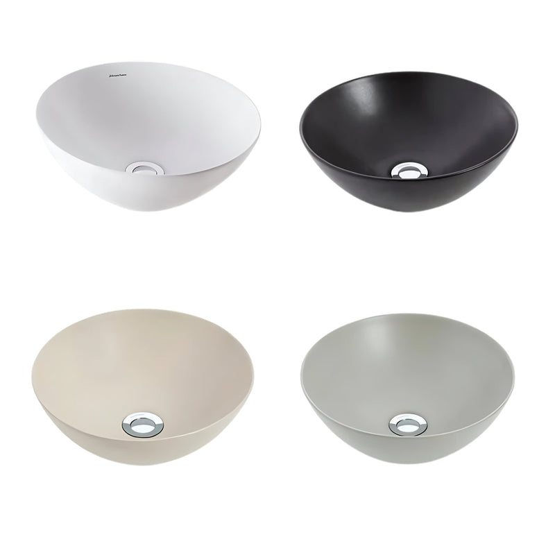 JOHNSON SUISSE VENEZIA ROUND BOWL COUNTER TOP BASIN WHITE 350MM