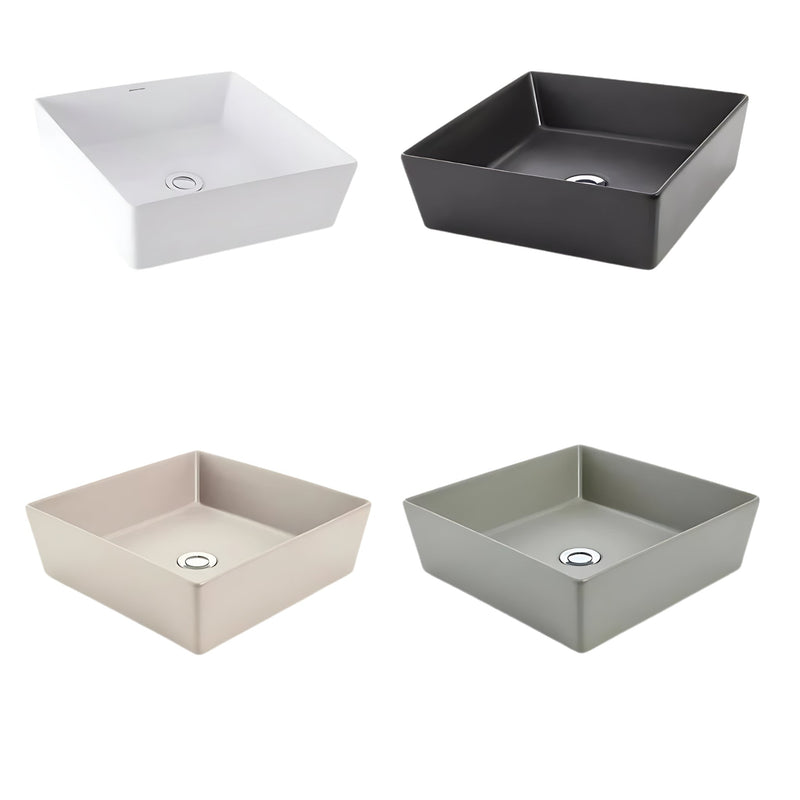 JOHNSON SUISSE VENEZIA SQUARE COUNTER TOP BASINS WHITE 380MM