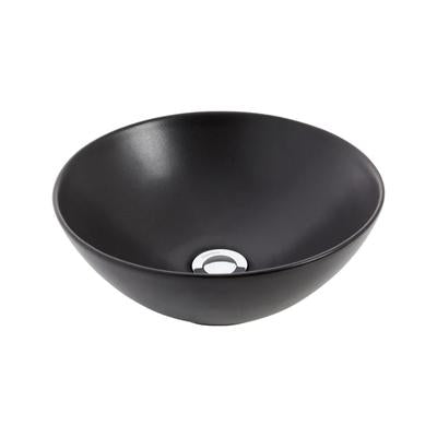 JOHNSON SUISSE VENEZIA ROUND BOWL GRAPHITE COUNTER TOP BASINS BLACK 350MM