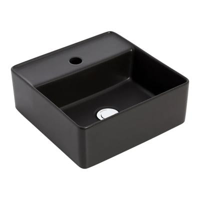 JOHNSON SUISSE VENEZIA SQUARE 1TH GRAPHITE COUNTER TOP BASINS BLACK 350MM