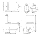 JOHNSON SUISSE LISTO BTW RIMLESS SMART TOILET SUITE W/ REMOTE CONTROL GLOSS WHITE