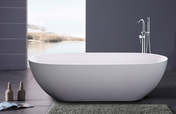 POSEIDON STELLA FREE STANDING BATHTUB MATTE WHITE (AVAILABLE IN 1500MM AND 1700MM)