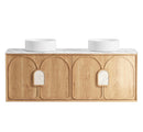 OTTI LAGUNA NATURAL AMERICAN OAK 1500MM DOUBLE BOWL WALL HUNG VANITY
