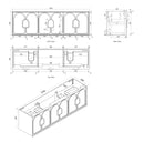 OTTI LAGUNA SATIN WHITE 1800MM DOUBLE BOWL WALL HUNG VANITY
