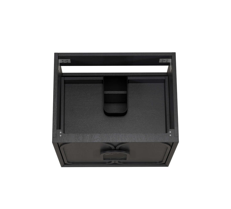 OTTI LAGUNA BLACK AMERICAN OAK 600MM SINGLE BOWL WALL HUNG VANITY