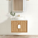 OTTI LAGUNA NATURAL AMERICAN OAK 750MM SINGLE BOWL WALL HUNG VANITY