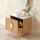 OTTI LAGUNA NATURAL AMERICAN OAK 750MM SINGLE BOWL WALL HUNG VANITY