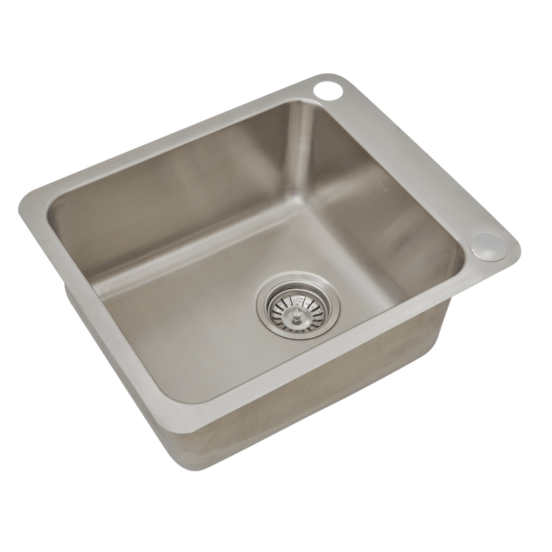 ABEY SINGLE BOWL LAUNDRY SINK WITH DUAL BYPASS STAINLESS STEEL 406MM
