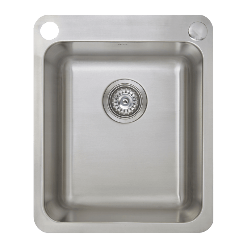 ABEY SINGLE BOWL LAUNDRY SINK WITH DUAL BYPASS STAINLESS STEEL 406MM