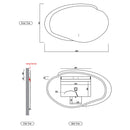 AULIC EVANSTONE ASYMMETRICAL FRAMELESS LED MIRROR MATTE GREY 1300MMX763MM