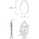 AULIC EVANSTONE ASYMMETRICAL FRAMELESS LED MIRROR MATTE GREY 530X900MM