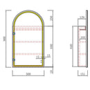 AULIC CANTERBURY BRUSHED GOLD FRAMED MATTE WHITE LED SHAVING CABINET 900MM