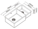 ABEY LUCIA 1 & 3/4 DOUBLE BOWL KITCHEN SINK STAINLESS STEEL 769MM