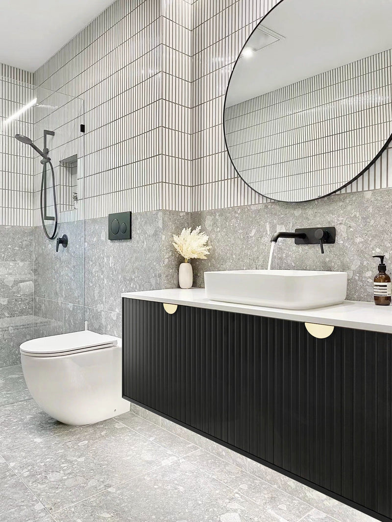 OTTI MARLO MATTE BLACK 1500MM DOUBLE BOWL WALL HUNG VANITY