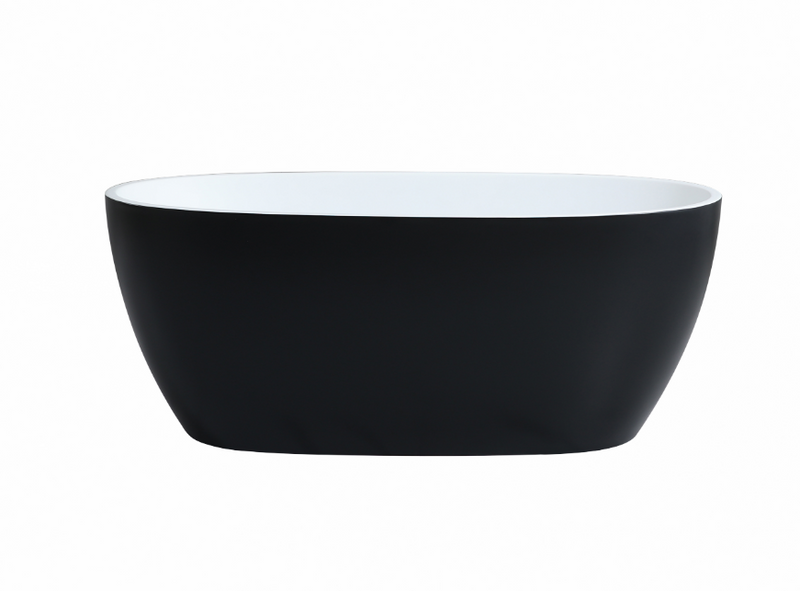 POSEIDON STELLA FREE STANDING BATHTUB MATTE BLACK AND MATTE WHITE 1700MM