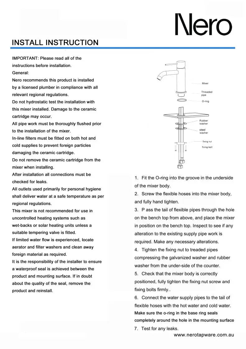 NERO MECCA Basin Mixer