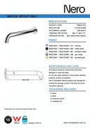 NERO MECCA Basin or Bath Spout Only 120-260mm