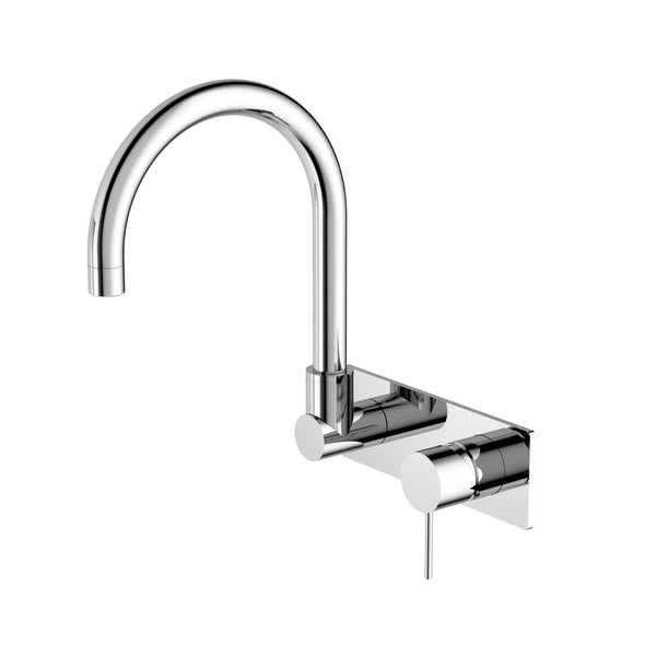 NERO MECCA Wall Basin/Bath  Mixer Swivel Spout - Handle Down
