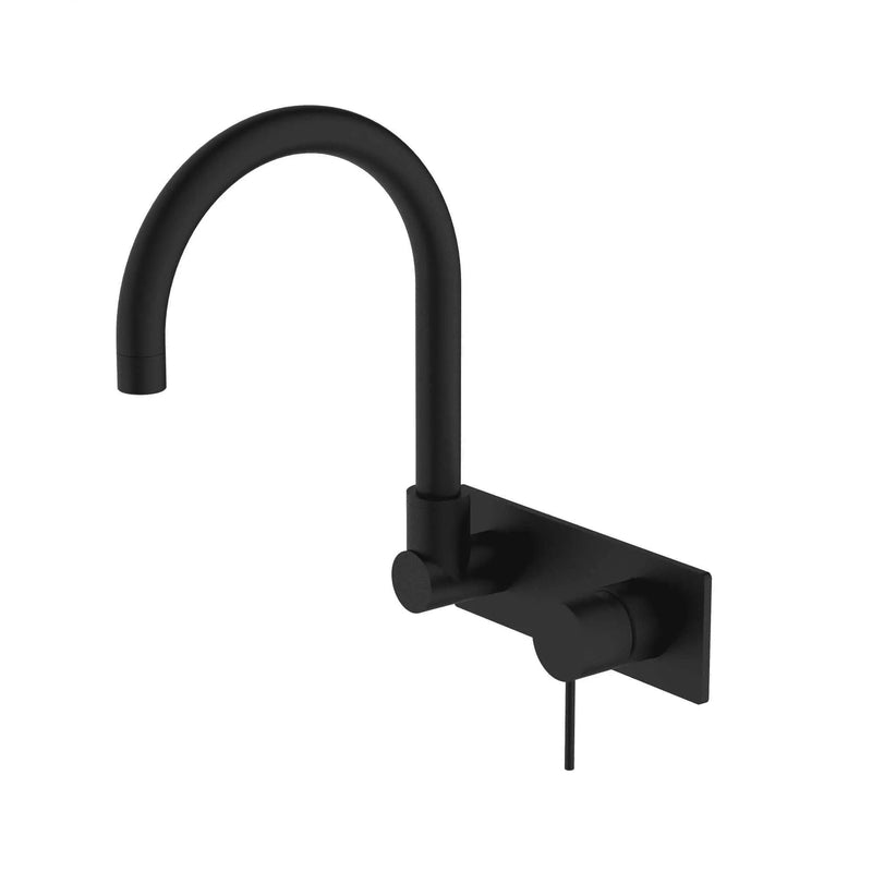 NERO MECCA Wall Basin/Bath  Mixer Swivel Spout - Handle Down