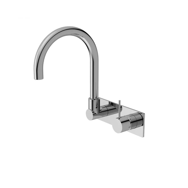 Nero MECCA Wall Basin/Bath Mixer Swivel Spout - Handle Up