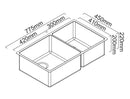 ABEY MONTEGO 1 & 3/4 DOUBLE BOWL KITCHEN SINK STAINLESS STEEL 775MM
