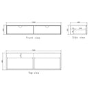 OTTI MOONLIGHT WHITE 1500MM DOUBLE BOWL WALL HUNG CABINET AND BASIN