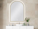 600 X 900 MM ARCHED SHAPE GOLD FRAMED CARYSIL LED MIRROR
