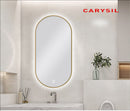 450 X 900MM PILL SHAPE GOLD FRAMED CARYSIL LED MIRROR