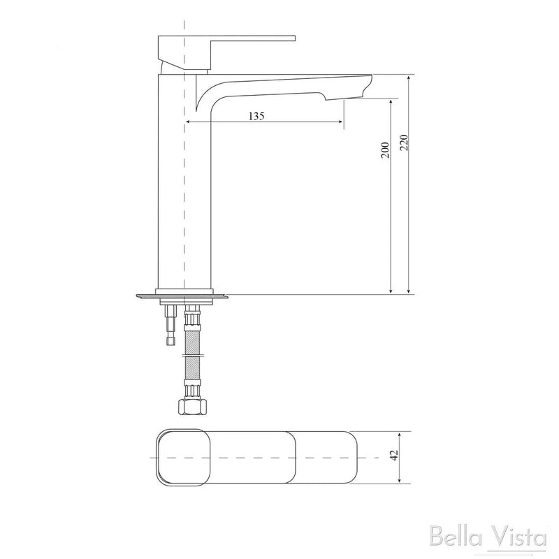 Bella Vista Mia Tall Basin Mixer - Chrome / Matte Black