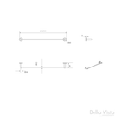 Bella Vista Mica Matte Black Single Towel Rail - 800mm