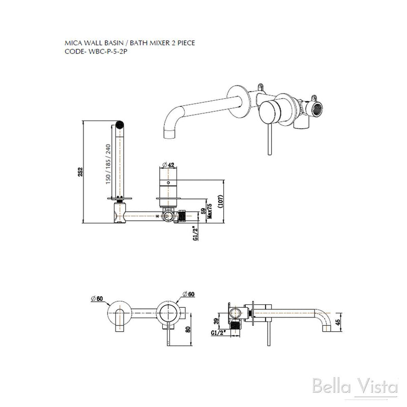 Bella Vista Mica Wall Spout Combo
