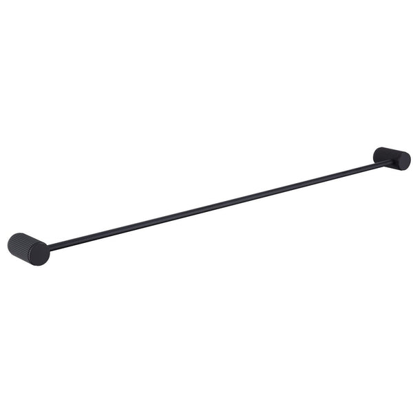 Bella Vista Mica Fluted Matte Black Single Towel Rail - 800mm