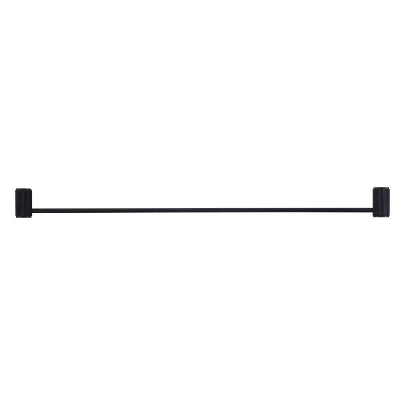 Bella Vista Mica Fluted Matte Black Single Towel Rail - 800mm