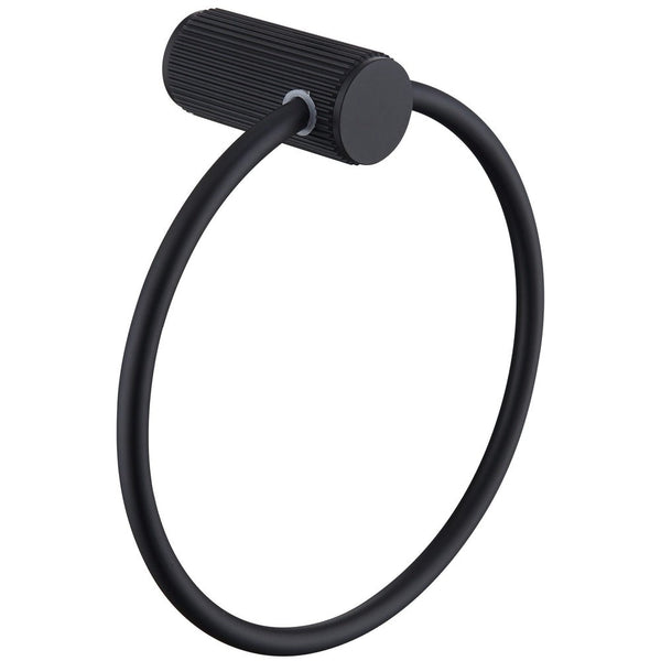 Bella Vista Mica Fluted Matte Black Towel Ring