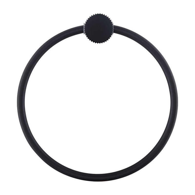 Bella Vista Mica Fluted Matte Black Towel Ring