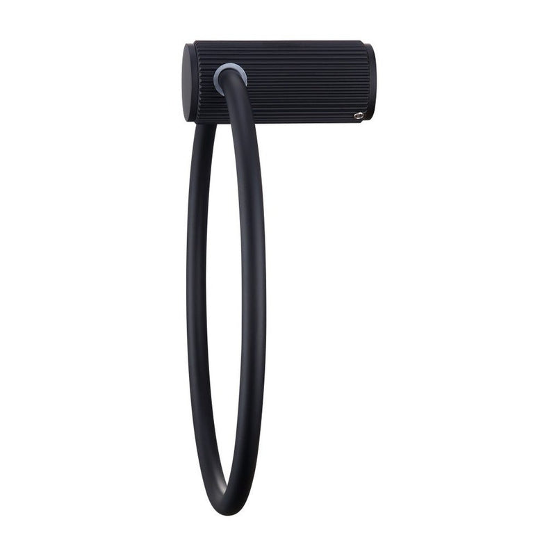 Bella Vista Mica Fluted Matte Black Towel Ring