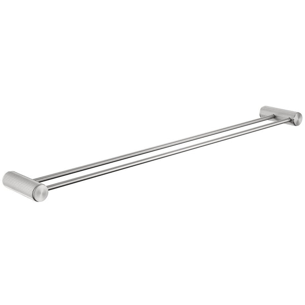 Bella Vista Mica Fluted Brushed Nickel Double Towel Rail - 800mm