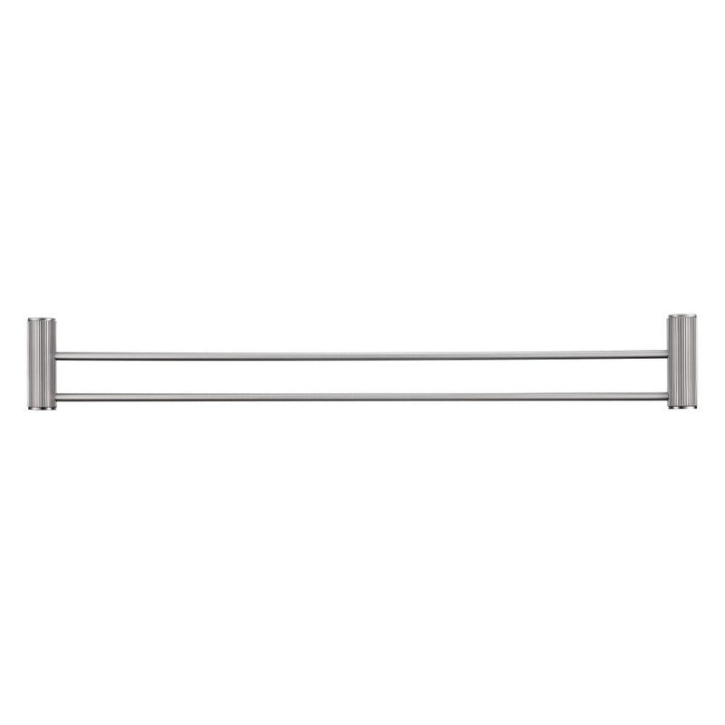 Bella Vista Mica Fluted Brushed Nickel Double Towel Rail - 800mm