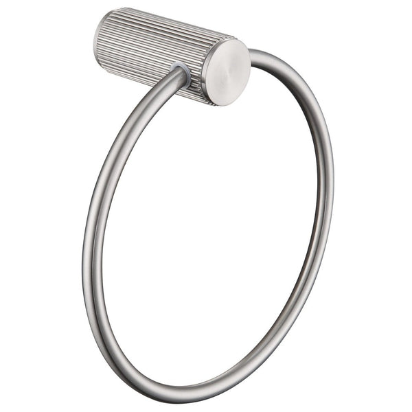 Bella Vista Mica Fluted Brushed Nickel Towel Ring
