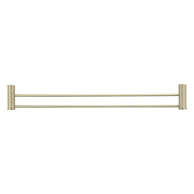 Bella Vista Mica Fluted French Gold Double Towel Rail - 800mm