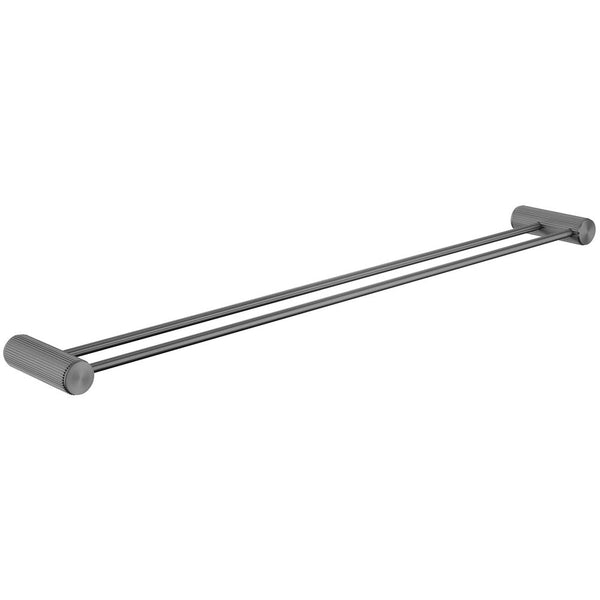 Bella Vista Mica Fluted Gun Metal Double Towel Rail - 800mm