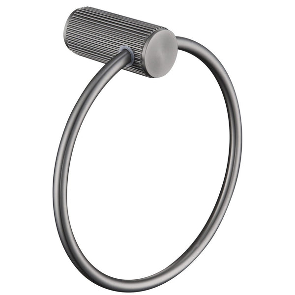 Bella Vista Mica Fluted Gun Metal Towel Ring