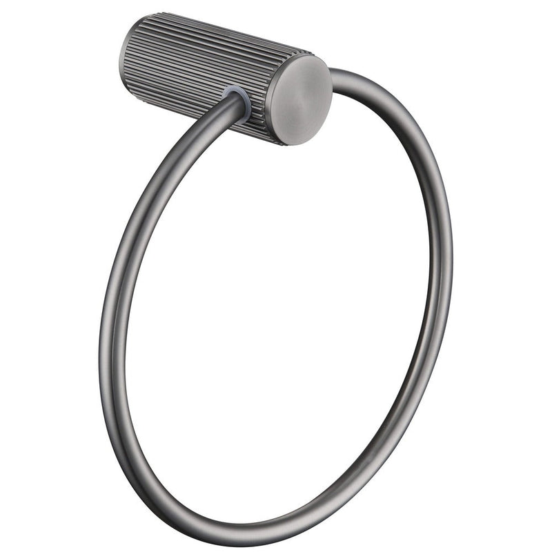 Bella Vista Mica Fluted Gun Metal Towel Ring