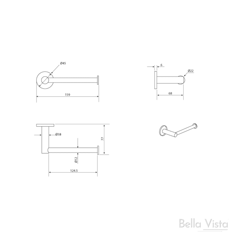 Bella Vista Mica LVB Living Brass Toilet Paper Holder