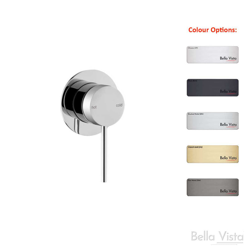 Bella Vista Mica Shower Mixer- Chrome, Black, Brushed Nickel, Gunmetal, French Gold
