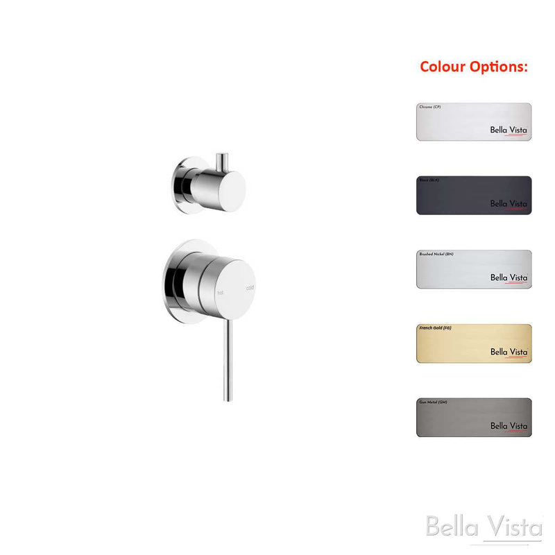Bella Vista Mica Shower mixer with Diverter - Chrome, Black, Brushed Nickel, Gunmetal, French Gold