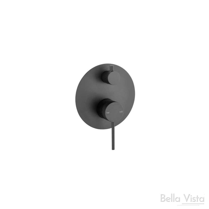 Bella Vista Mica Shower mixer with Diverter with Back Plate- Chrome, Black, Brushed Nickel, Gunmetal, French Gold