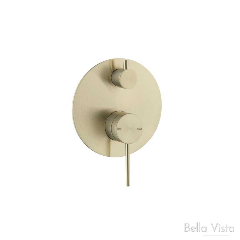 Bella Vista Mica Shower mixer with Diverter with Back Plate- Chrome, Black, Brushed Nickel, Gunmetal, French Gold