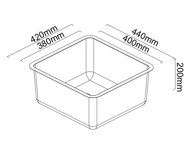 ABEY LAGO SINGLE BOWL KITCHEN SINK STAINLESS STEEL 420MM