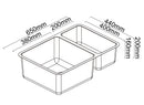 ABEY LAGO 1 & 1/3 DOUBLE BOWL KITCHEN SINK STAINLESS STEEL 650MM